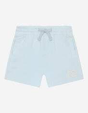 Dolce & Gabbana Jersey jogging shorts with DG logo embroidery Grey L1JG24G7EY9
