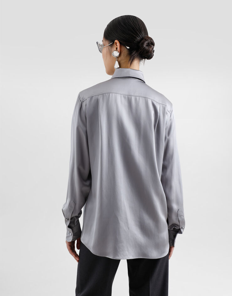 Dolce & Gabbana Silk satin shirt Grey F5S36TFU1UU