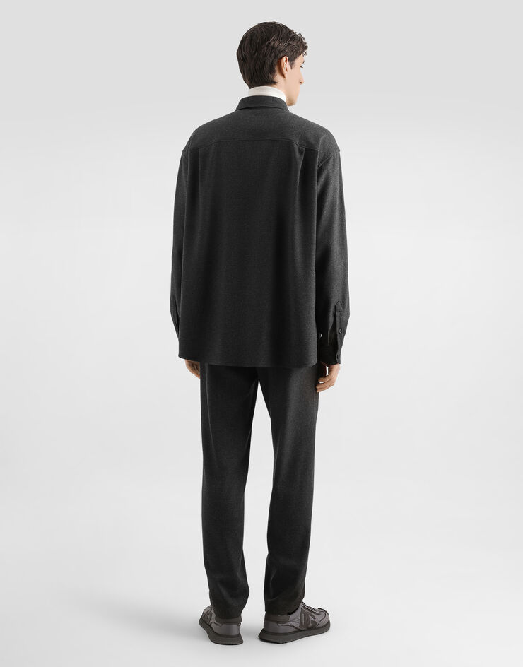Dolce & Gabbana Melange wool mat trousers Grey GP12PTFURNC