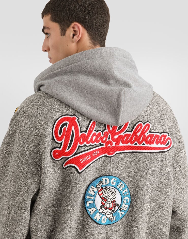 Dolce & Gabbana Fleece bomber jacket Dolce & Gabbana Fleece bomber jacket Grey G9CIUZFUGVC