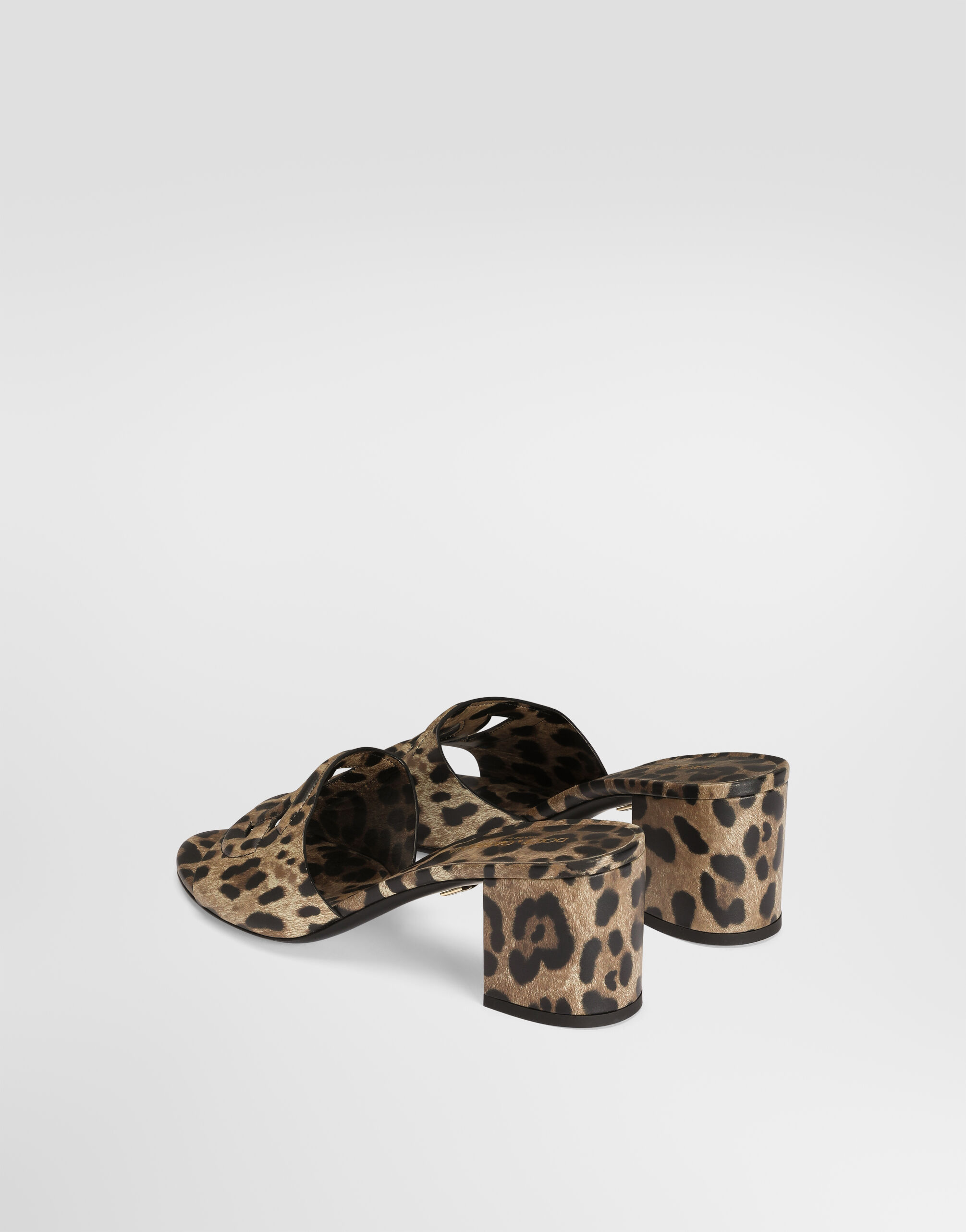 Leo-print calfskin mules in Print for Women | Dolce&Gabbana® US