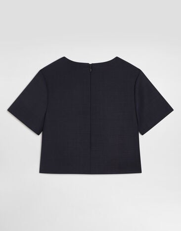 Dolce & Gabbana Blusa en crêpe de lana con lazos  L5JTRDG7P7R