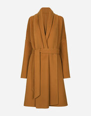 Dolce & Gabbana Belted oversize cashmere wool coat Yellow F6UT1TFU5T9