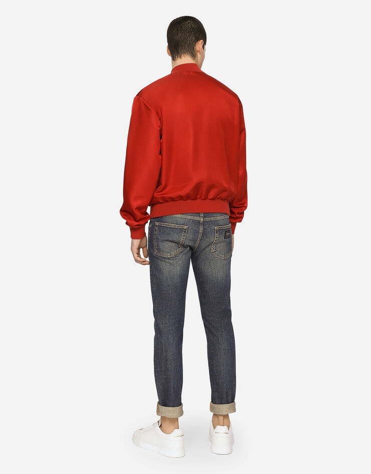 Dolce & Gabbana Nylon jacket with branded plate Red G9VD2TFUMNQ