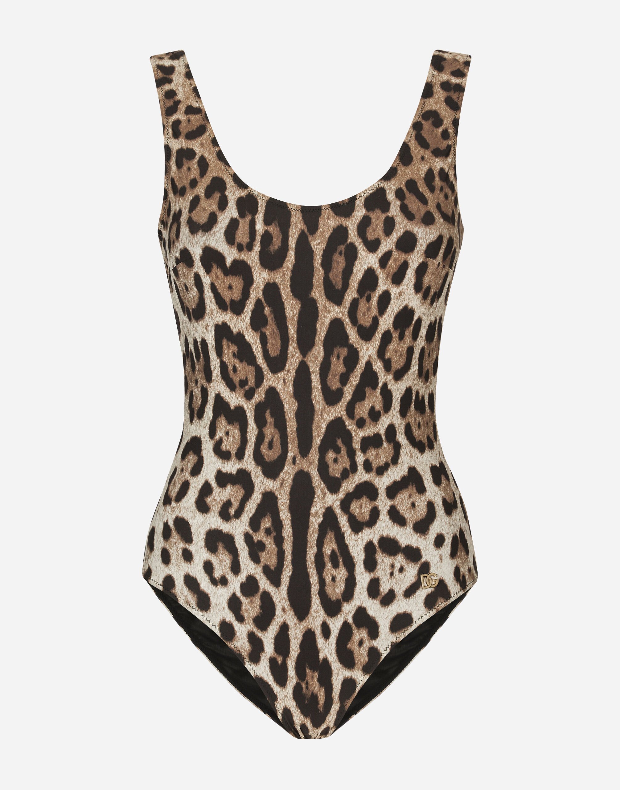 Dolce & Gabbana Leopard-print one-piece swimsuit Black O9B45JFUGA2
