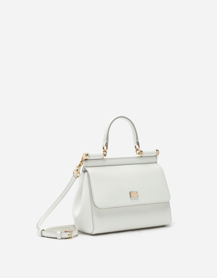 Dolce & Gabbana Small dauphine leather Sicily bag White BB4825A1001