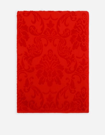 Dolce & Gabbana Beach Towel in Cotton Terry Jacquard Multicolor TCF019TCAGB