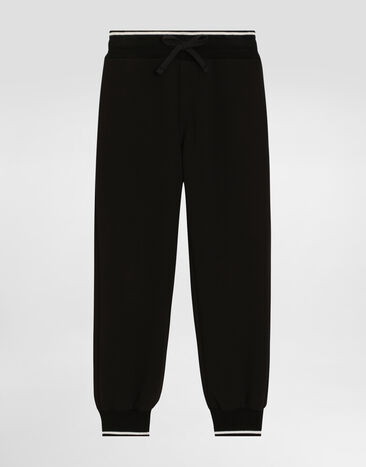 Dolce & Gabbana Fleece jogging pants with DG logo Grey L4JPJPG7N2A