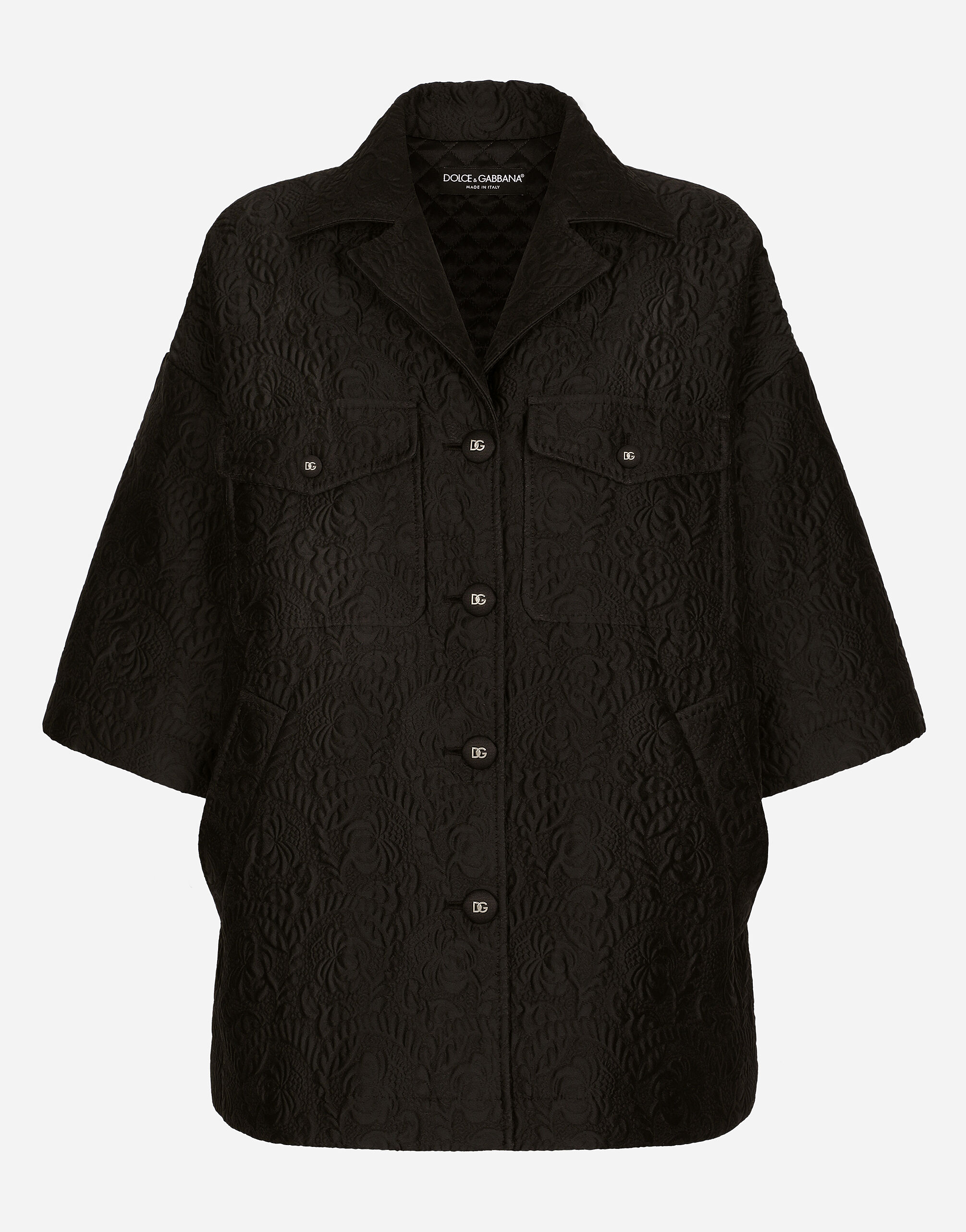 Short floral jacquard cape