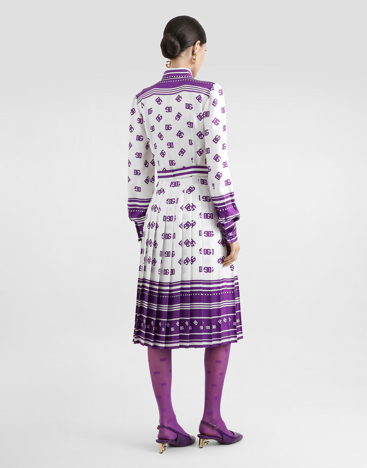 Dolce & Gabbana DG logo all-over print twill shirt dress Print F6TMNTHI1Z5