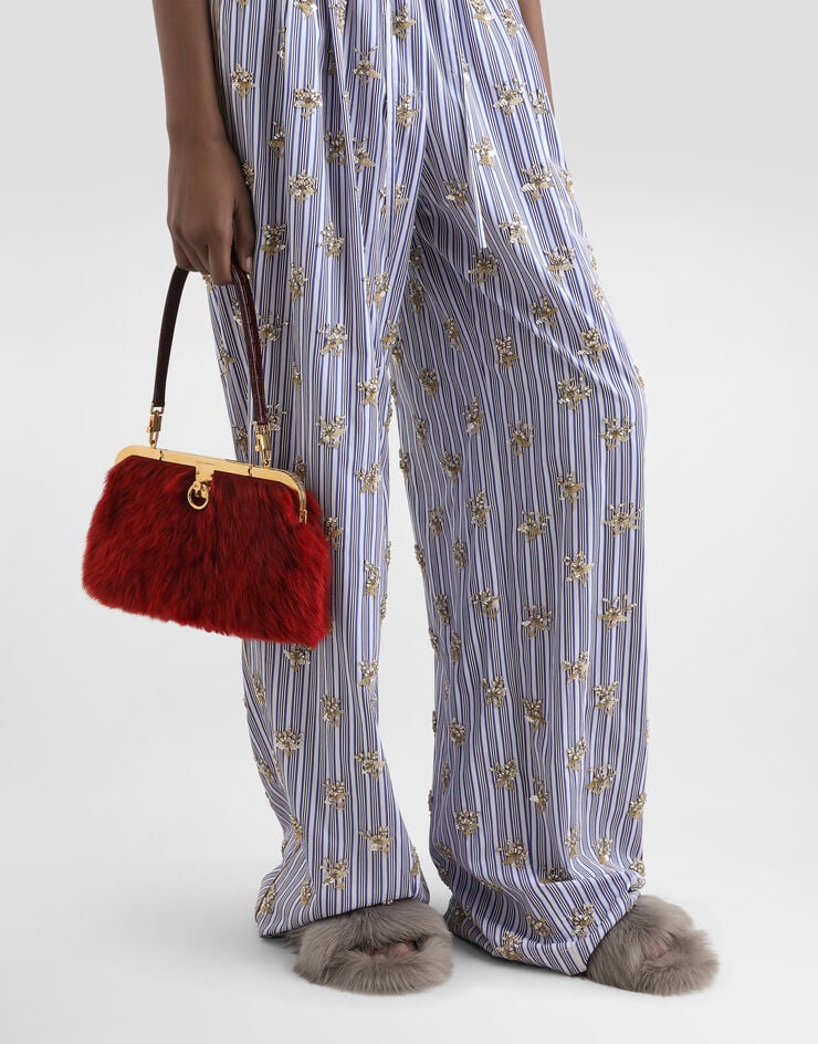 Dolce & Gabbana Amanda handbag in sheepskin and crocodile leather Multicolor BB7921A2J35