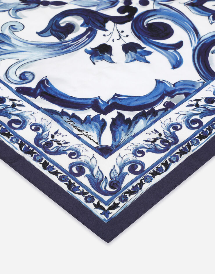 Dolce & Gabbana Majolica-print silk twill foulard (50x50) Multicolore FN093RGDAOY
