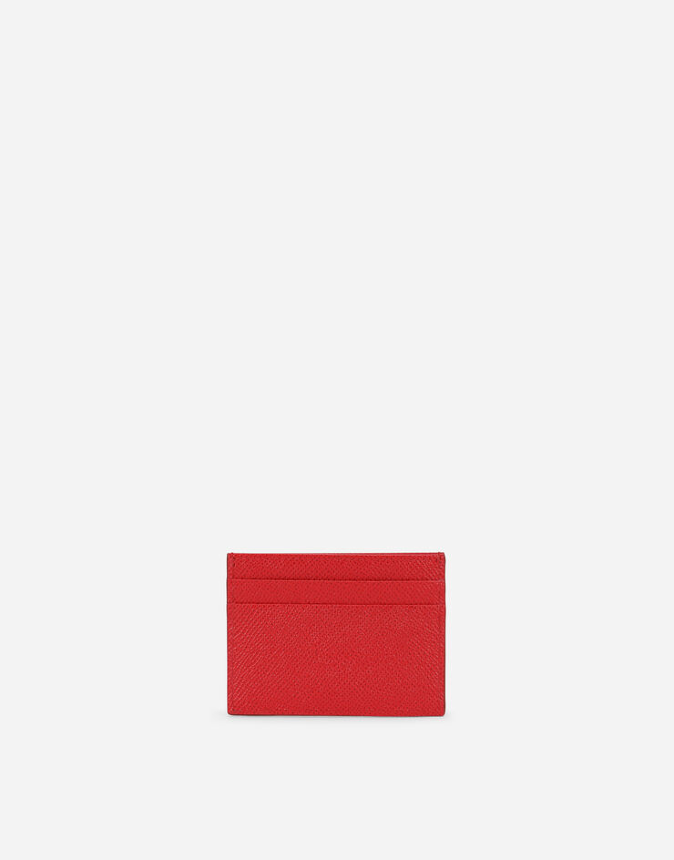 Dolce & Gabbana Dauphin calfskin card holder with plate Red BI0330A1001