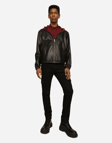 Dolce&Gabbana Blouson réversible en cuir et laine stretch Dolce&Gabbana Blouson réversible en cuir et laine stretch Multicolore G9WO8LGG813