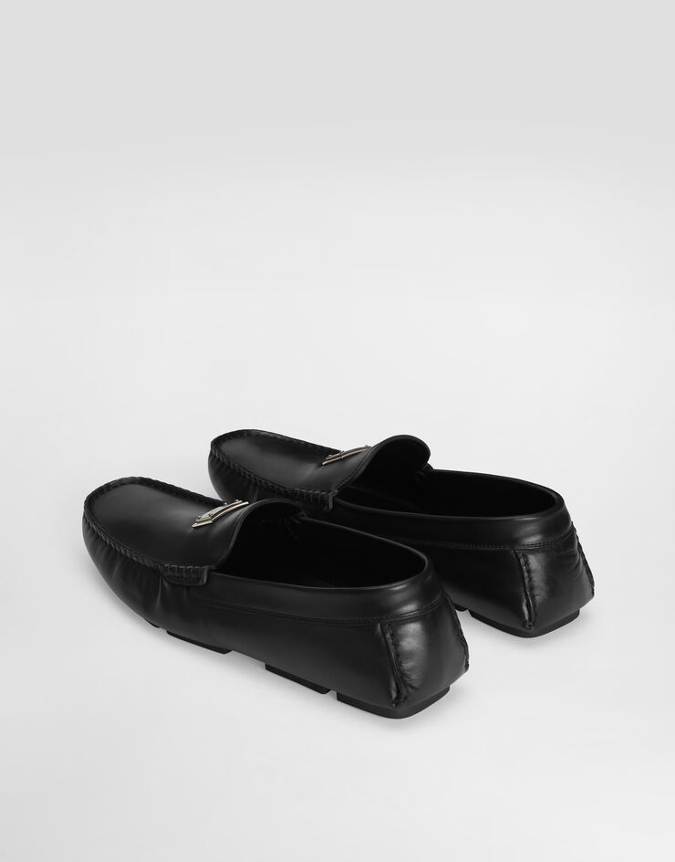 Dolce & Gabbana DG driver calfskin loafers Black A50596A0065