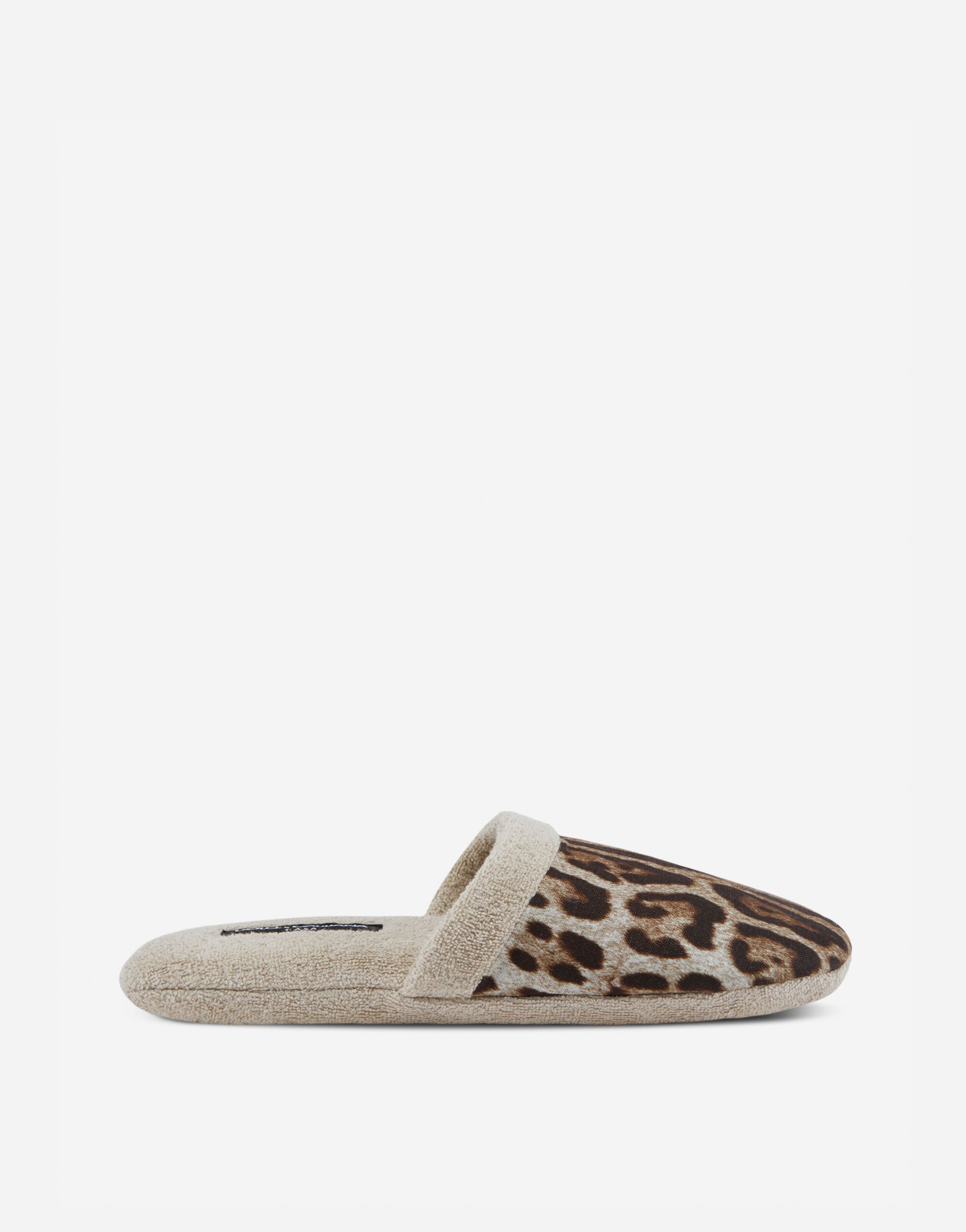 Cotton Terry Slippers in Multicolor Dolce Gabbana
