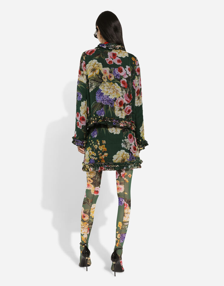 Dolce & Gabbana Рубашка из шармеза с цветочным принтом ветрениц принт F5N70TFSA55