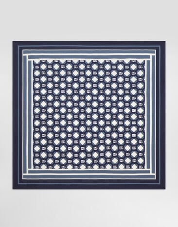 Dolce & Gabbana Silk pocket square with micro-design and logo Multicolor GR412EG0WUW