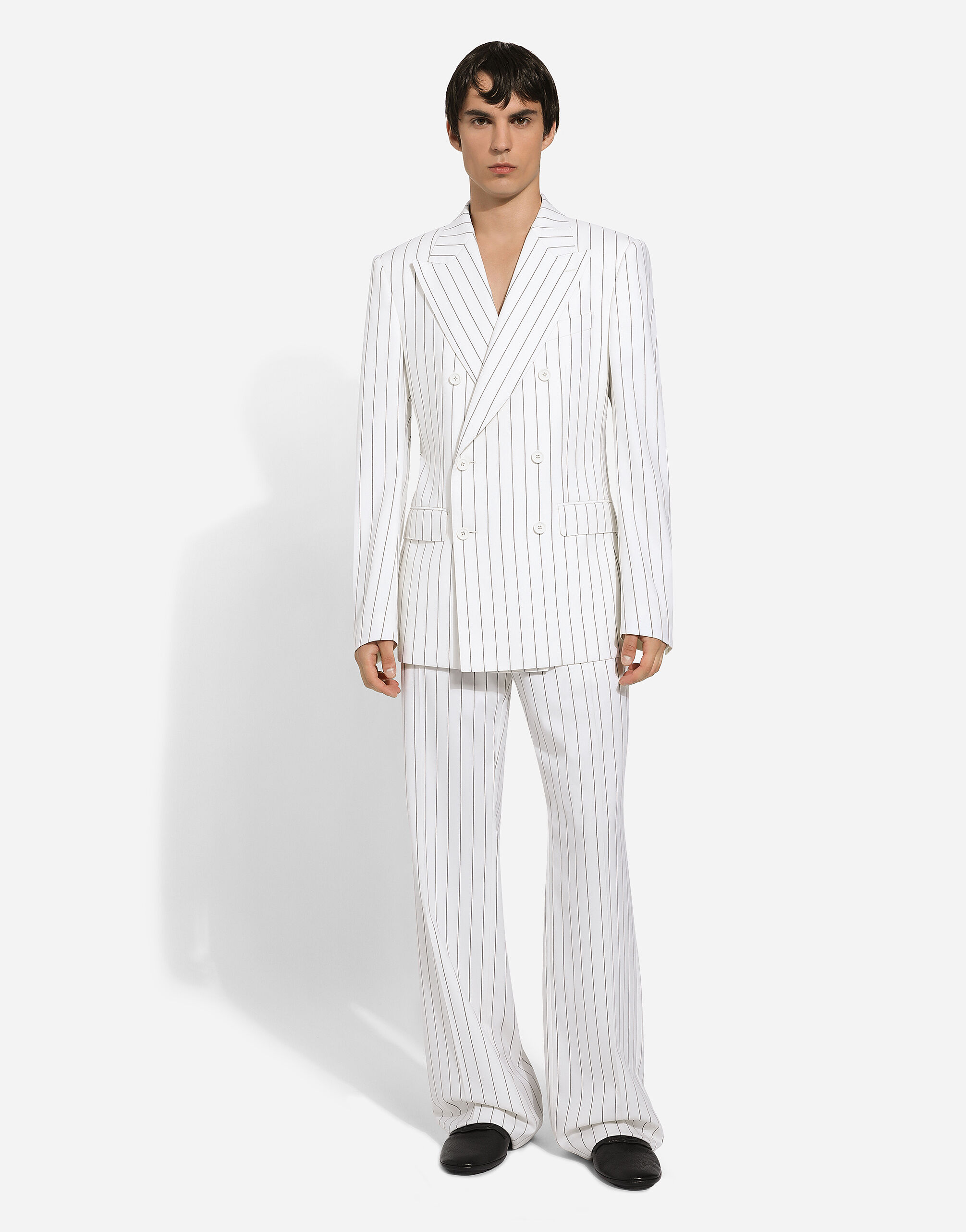 【DOLCE&GABBANA】プレスクリースパンツ Straight-leg pinstripe pants