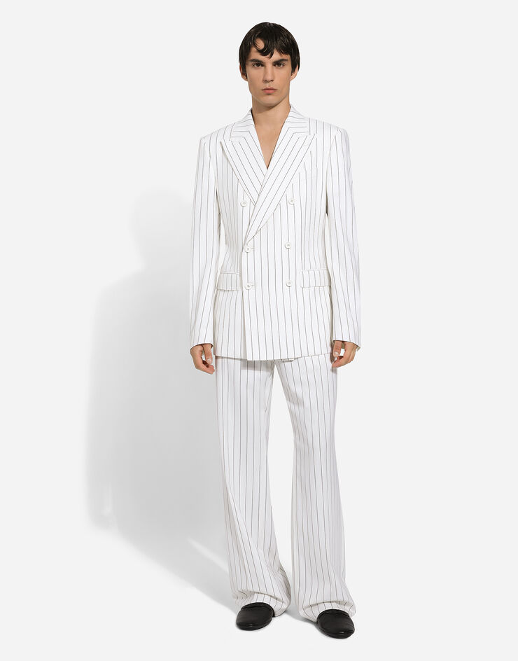 Dolce & Gabbana Pantalón de pernera recta con rayas diplomáticas Blanco GYZMHTFRBC7