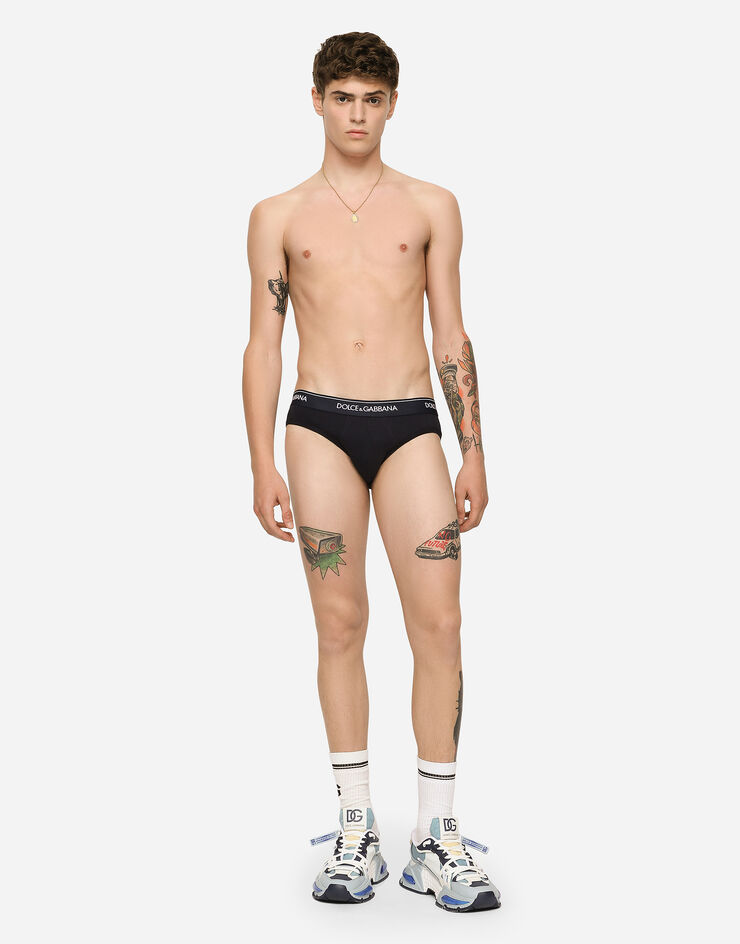 Dolce & Gabbana Two-pack stretch cotton briefs  BLUE M9C03JFUGIW