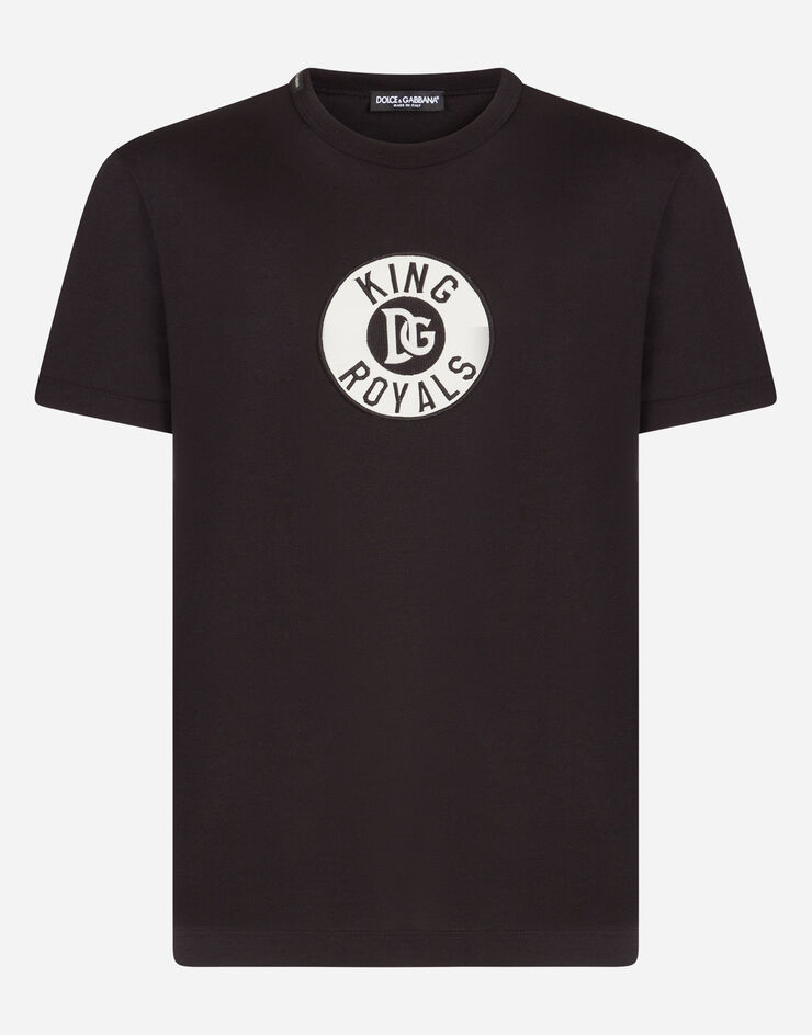 Dolce & Gabbana Cotton t-shirt with patch NERO G8KBAZG7VKU