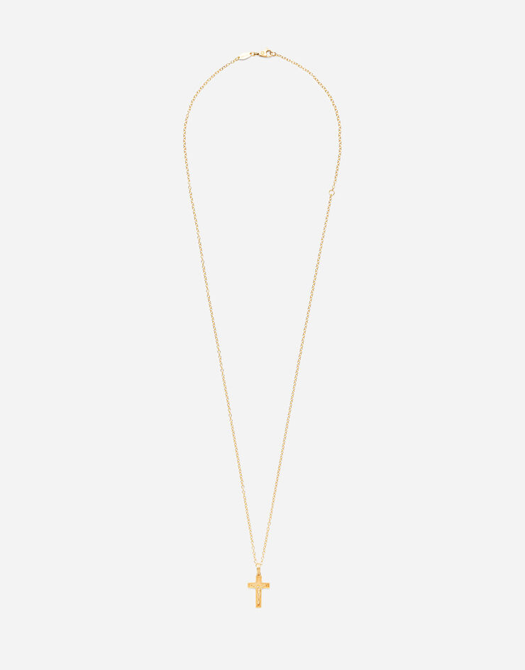 Dolce & Gabbana Pendentif croix sur une chaîne en or jaune Doré WAER1GW0001