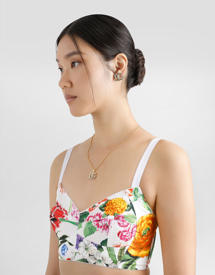 Dolce & Gabbana Brassière bustier en coton à imprimé fleurs Imprimé F7T18THS5S5