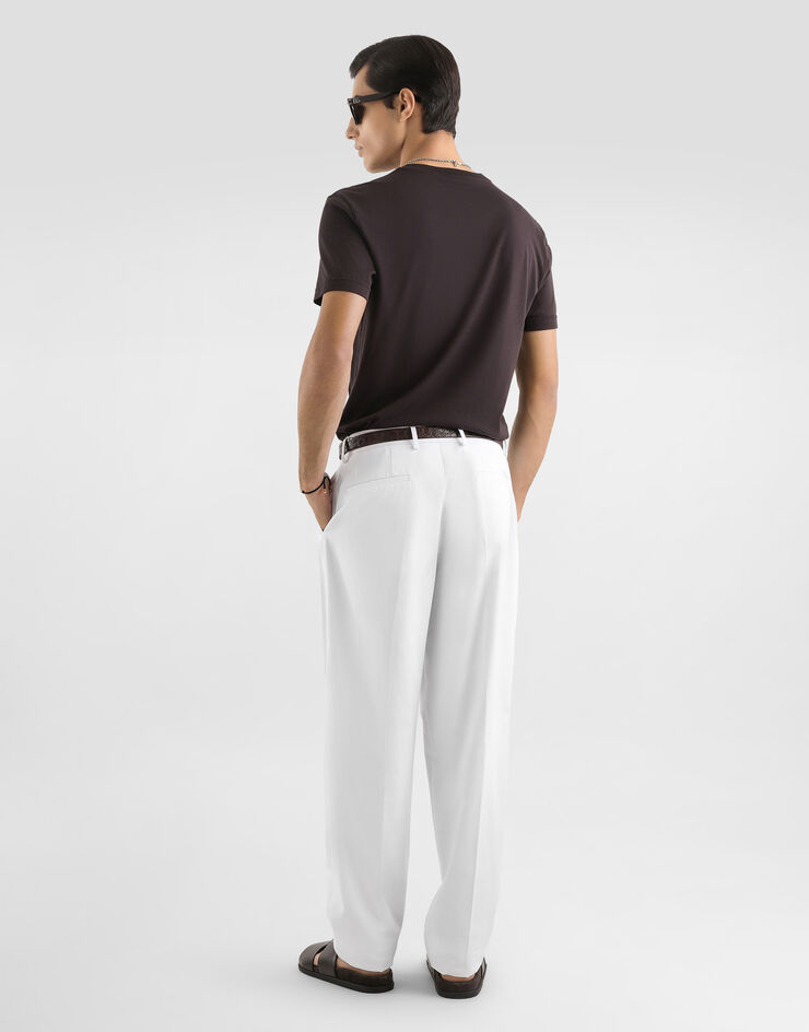 Dolce & Gabbana Cotton t-shirt with embroidery Brown G8RA2ZG7PZE