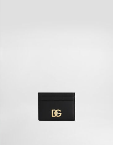 Dolce & Gabbana Calfskin card holder with DG logo Black BI0330AW576