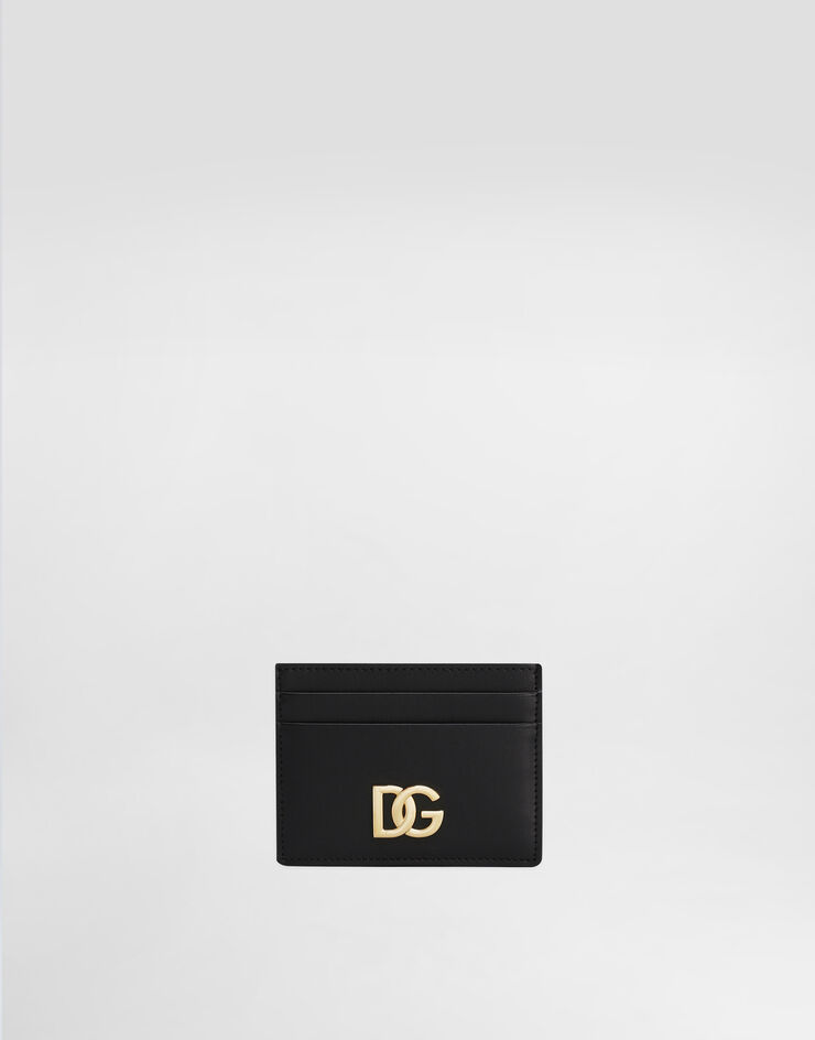 Dolce & Gabbana Tarjetero en piel de becerro con logotipo DG Negro BI0330AW576