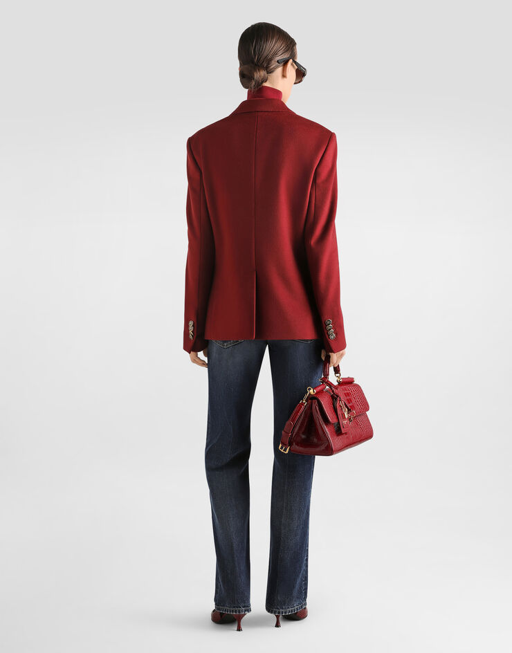 Dolce & Gabbana Ribbed cashmere turtleneck pullover Bordeaux FXW95TJBW25