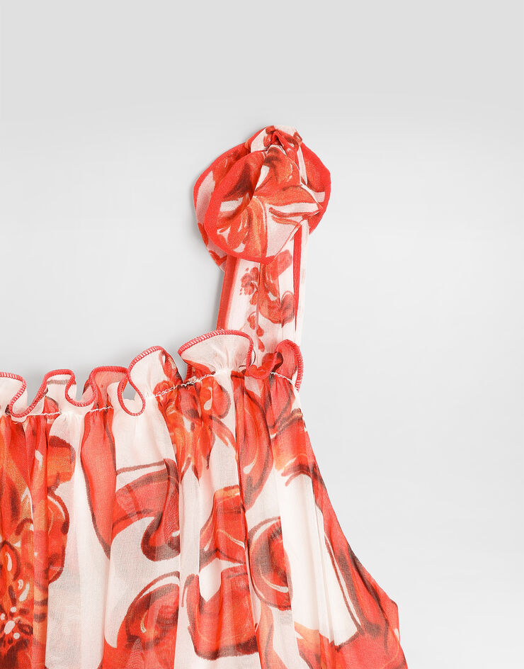 Dolce & Gabbana Majolica-print chiffon dress Multicolor L54DT8G7P4P