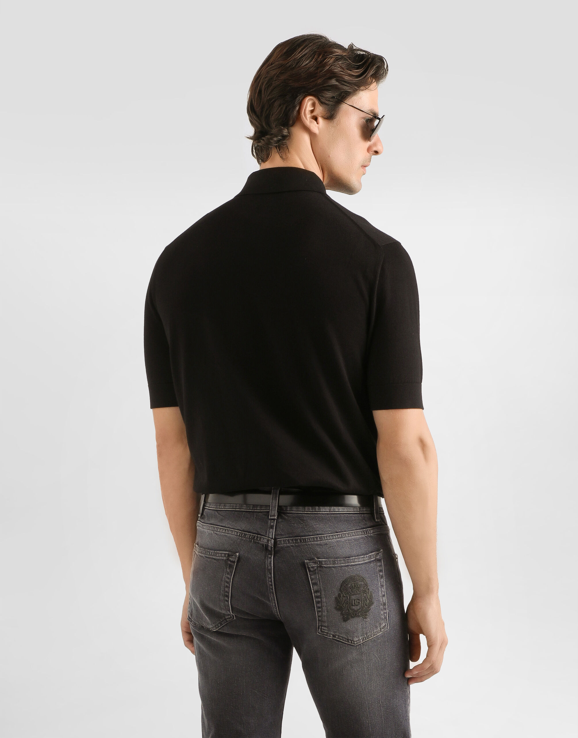 Cotton polo shirt in Black for Men | Dolce&Gabbana® US