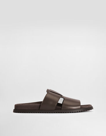 Dolce & Gabbana DG casual calfskin sandals Brown A80570A0118