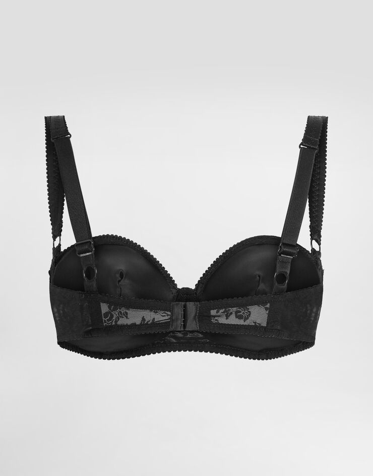 Dolce & Gabbana 尖角罩杯蕾丝平杯式文胸 黑 O1B12TON06R
