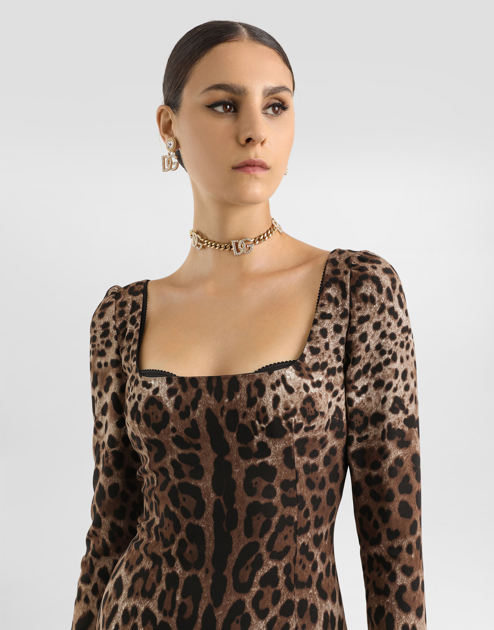 Leopard-print fitted dress - thumbnail 4