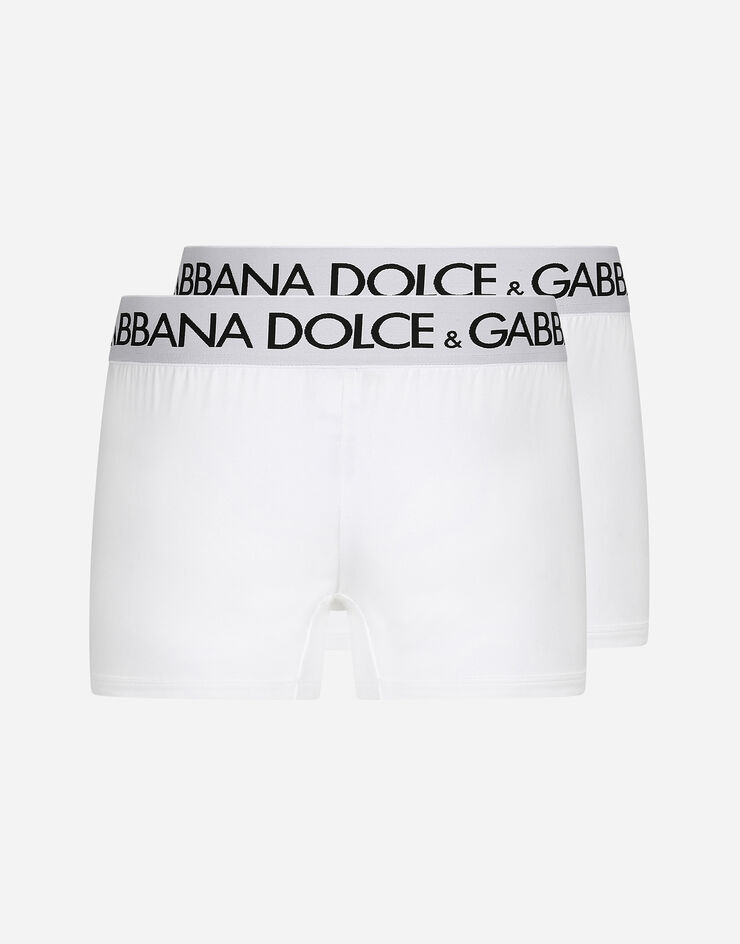 Dolce & Gabbana Pack de dos bóxers en punto de algodón bielástico Blanco M9D70JONN97