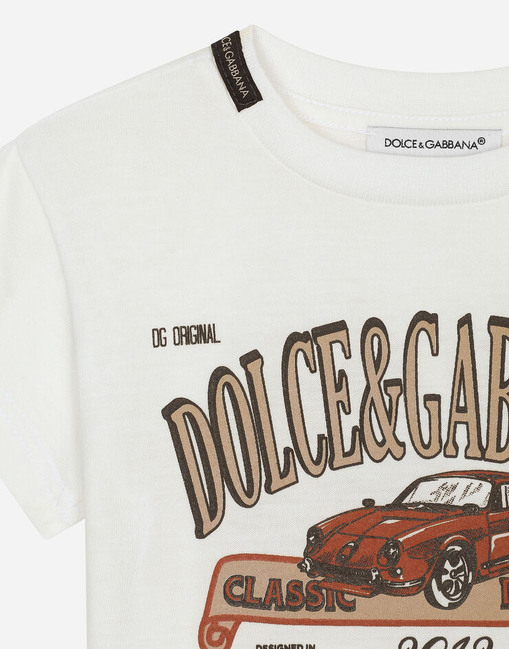 Dolce & Gabbana Jersey T-shirt with DG Palermo logo White L1JTEYG7NYA