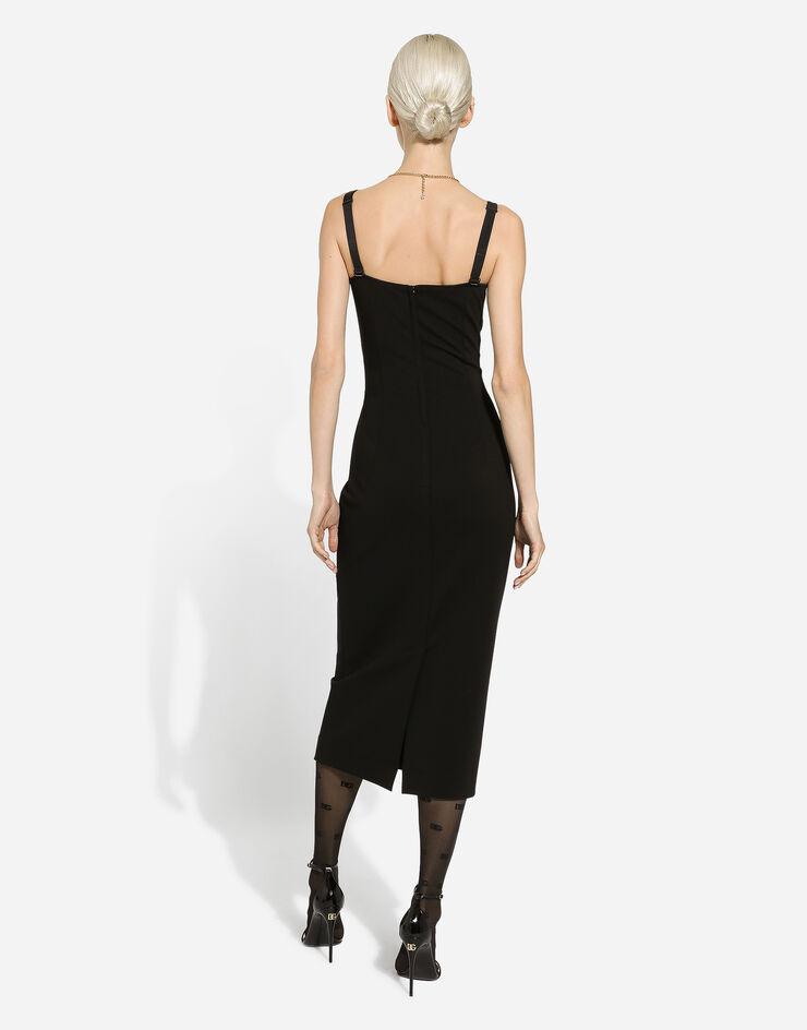 Dolce & Gabbana Vestido de tubo de punto milano Negro F6ARTTFUGN7