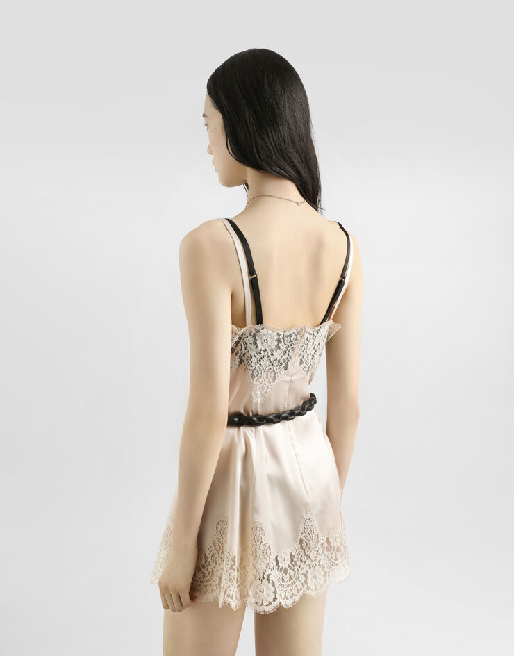 Dolce & Gabbana Stretch satin slip dress Pale Pink F60FGTFURAG