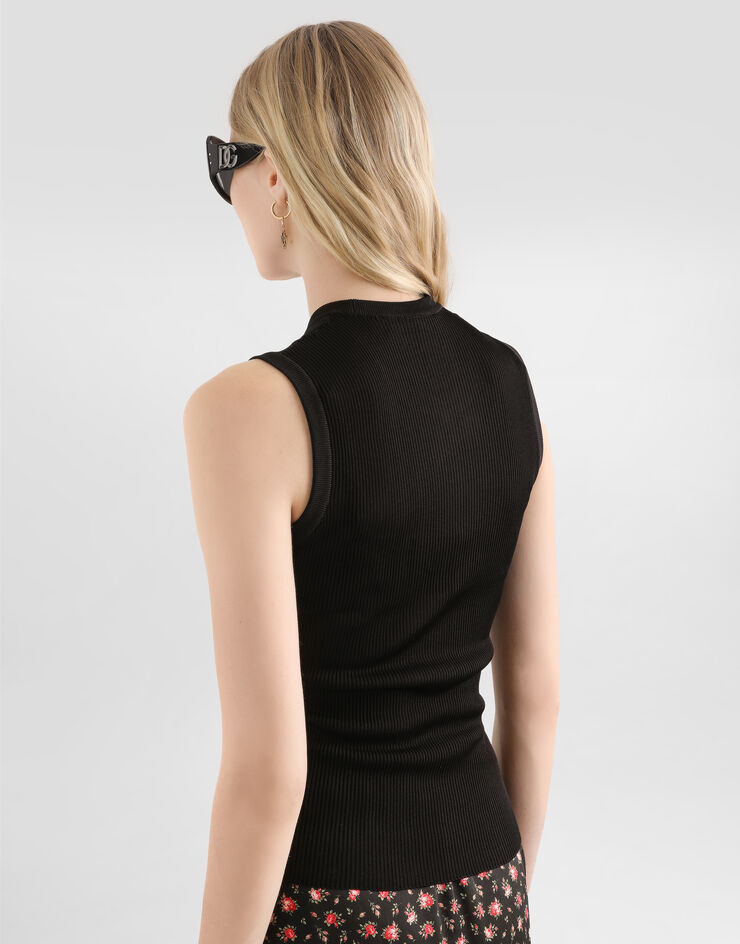 Dolce & Gabbana Débardeur en viscose Noir FXT53TJAIRZ