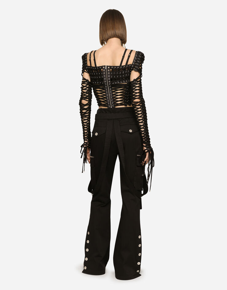 Dolce & Gabbana Top with laces and eyelets Multicolor F760PTGDA6M