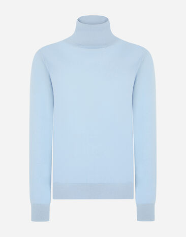 Dolce & Gabbana Cashmere and silk turtle-neck sweater Azure GXH82TJCMT3