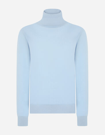 Dolce & Gabbana Cashmere and silk turtle-neck sweater Blue GX828TJAWTY