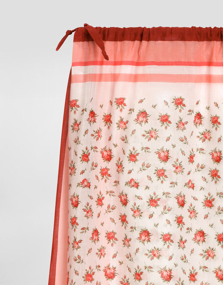 Dolce & Gabbana Парео из хлопкового батиста в принте с мелкими розами Multicolor O4A05JON0DO