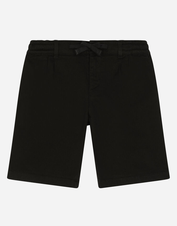 Dolce & Gabbana Garment-dyed gabardine shorts Black L43Q06LY067