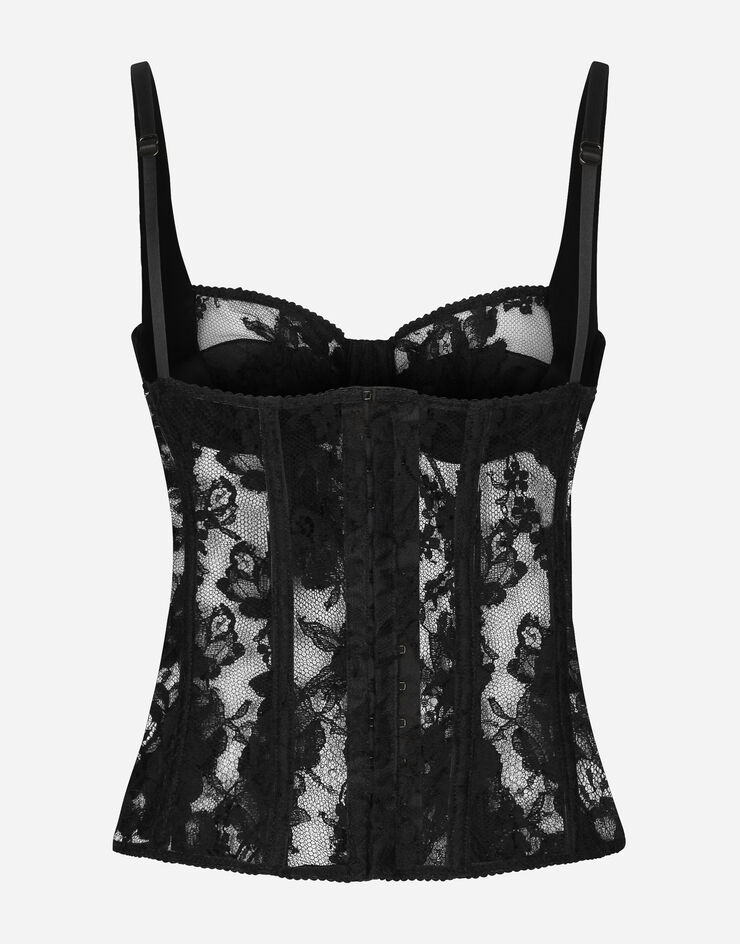 Dolce & Gabbana Lace lingerie bustier with straps Black O7D16TONO26