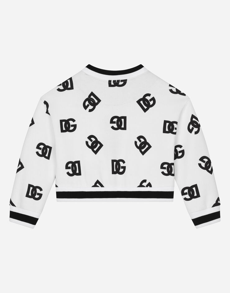 Dolce & Gabbana Jersey round-neck sweatshirt with DG logo print Multicolor L5JW7KHS7KC