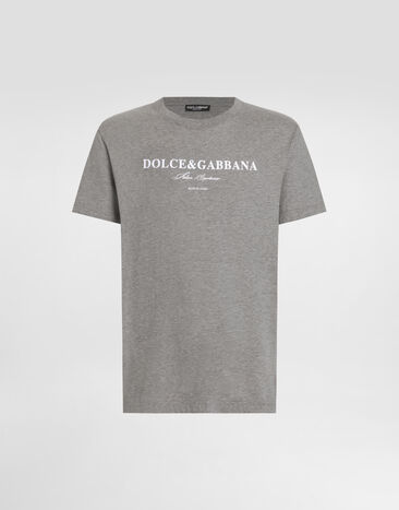 Dolce & Gabbana تيشيرت قطني بطبعة رمادي G8RN8TG7O9Y